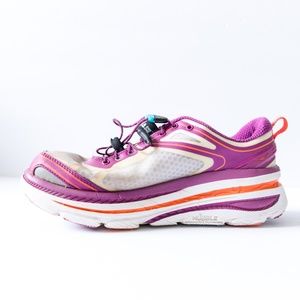 Hoke One One BONDI Hubble White Orange  Shoe 9